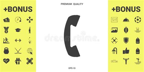 Telephone Handset Telephone Receiver Symbol Stock Vector