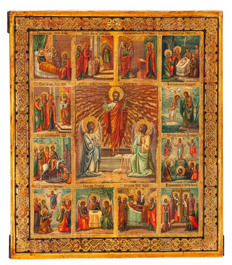 Russian School 19th Century The Resurrection Of Christ And 12