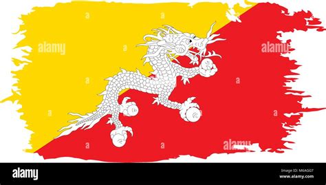 Bhutan Flag Vector Illustration Stock Vector Image Art Alamy