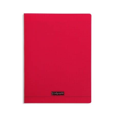 Cahier 140 pages seyès 90 g couverture polypropylène rouge format A4