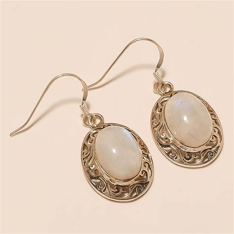 Natural Moonstone Gemstone 925 Sterling Silver Earring Women Fashion Jewelry New Handmade