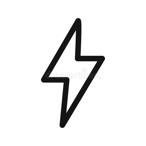 Lightning Bolt Icon Black and White Vector Sign Stock Vector ...