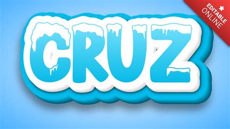 Cruz 3D Nevado Personalizable Generador De Efectos De Texto