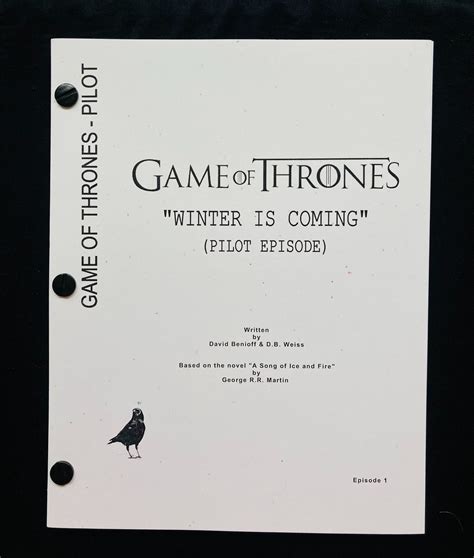 Original Script - Game Of Thrones - CharityStars