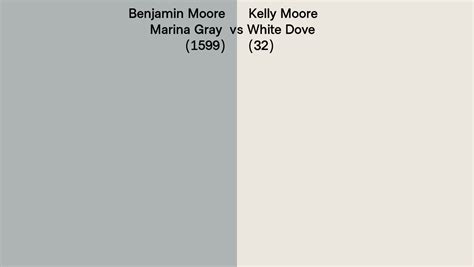 Benjamin Moore Marina Gray 1599 Vs Kelly Moore White Dove 32 Side