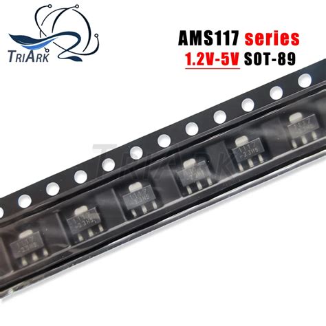 20PCS AMS1117 Series SOT 89 AMS1117 5 0 AMS1117 3 3 AMS1117 ADJ AMS1117