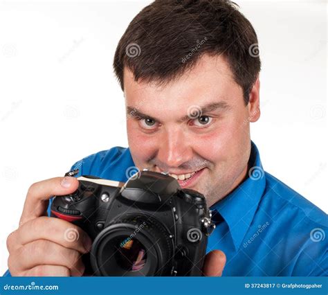 Man With A Digital Camera Stock Image Image Of Paparazzi 37243817