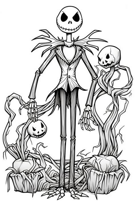 Free Printable Jack Skellington Coloring Page Nightmare Before Christmas