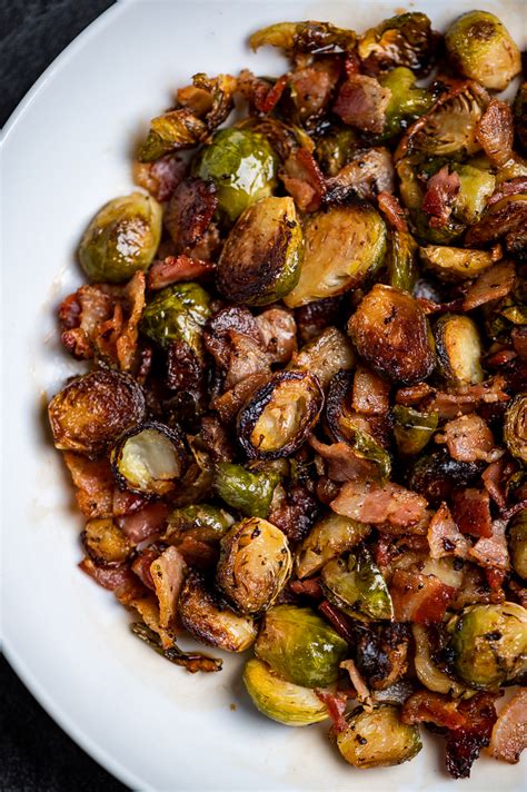 Roasted Brussels Sprouts With Bacon The Genetic Chef