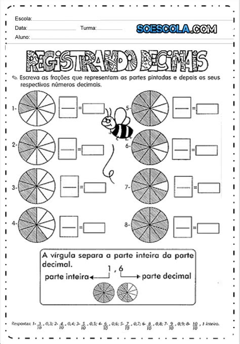 Atividades Com Frações 4 Ano Para Imprimir — SÓ Escola