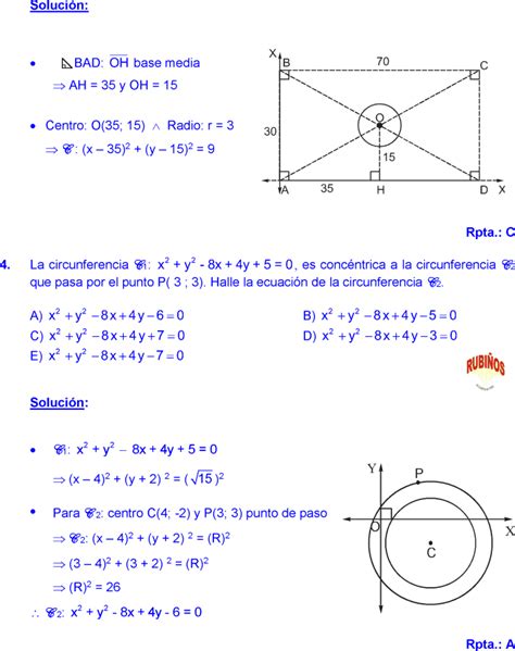 Ecuacion De La Circunferencia Ejercicios Resueltos Pdf