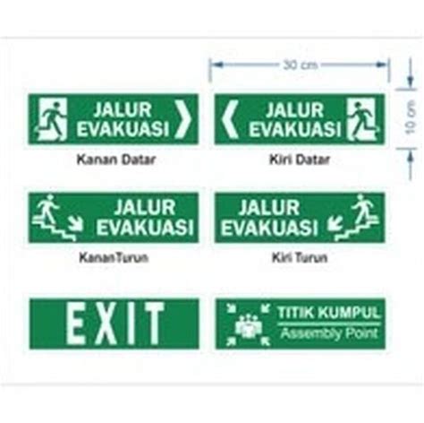 Sticker Jalur Evakuasi Exit Cm X Cm Sticker Relfective Signage