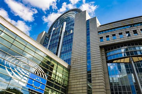 The European Parliament Buildings In Brussels Belgium Editorial Stock