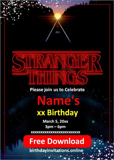 Stranger Things Invitations Birthday Invitations