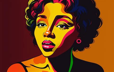 Premium Ai Image Beautiful African American Woman In Pop Art Style