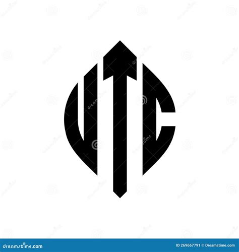 Utc Circle Letter Logo Design With Circle And Ellipse Shape Utc