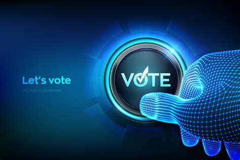 Vote Voting And Election Concept On Virtual Screen Polling Ballot