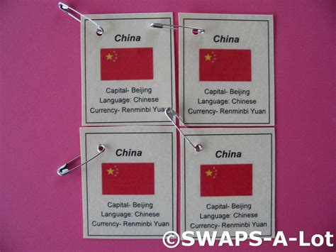 Mini China Flag Capital Thinking Day Swaps Kit For Girl Kids Scout