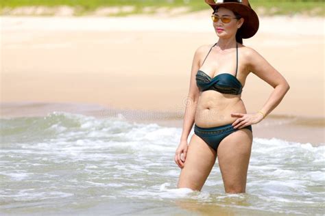 Woman Show Body Sex Symbol With Bikini Hat And Wave Stock Image Image Of Natural Andaman