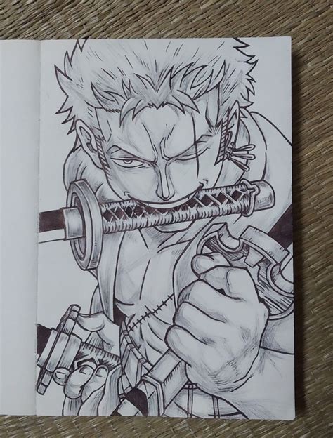 Roronoa Zoro one piece Arte de livro Inspiração de desenho