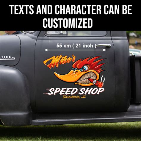 Personalized Hot Rod Bird Lettering Vinyl Sticker 10654 Rustypod Store