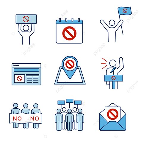 Color Set Vector Art Png Protest Action Color Icons Set Pack Drawing Pictogram Png Image For