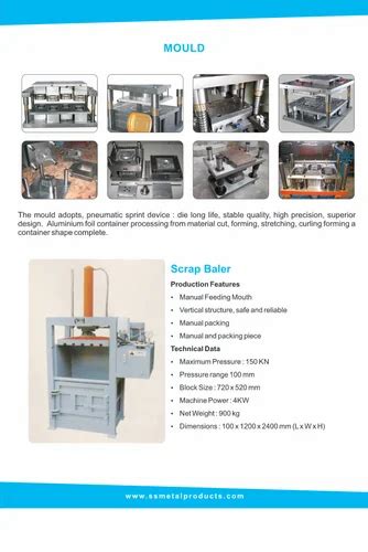 2 Cavity Hydraulic Aluminium Foil Container Making Machine 5 Units