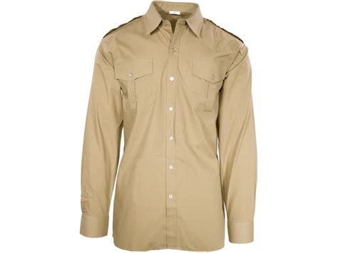 Military Surplus Belgian Long Sleeve Shirt Grade 1 Khaki Large