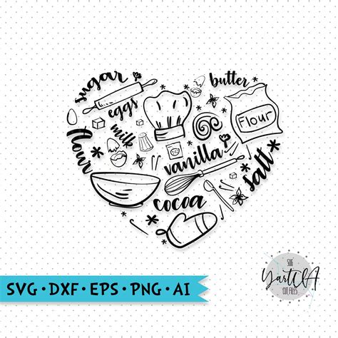 Cooking Heart Svg Love Baking Svg Love Cooking Svg Cooking Etsy