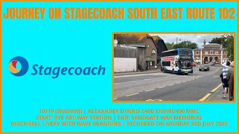 Journey On Stagecoach South East Route 102 Alexander Dennis E40D