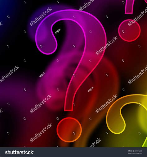 Colorful Question Marks On Dark Background Stock Illustration