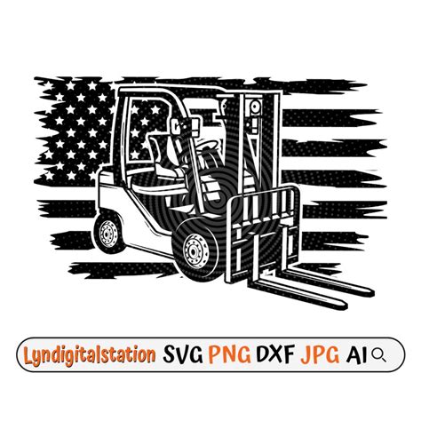 Us Forklift Svg Small Industrial Vehicle Clipart Lift Truck Cut File