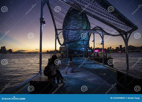 Sunset On The Victoria Harbour In East Coast Park Precinct Hong Kong