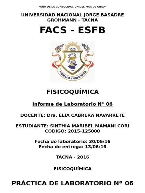 PDF INFORME 06 Fisicoquimica DOKUMEN TIPS