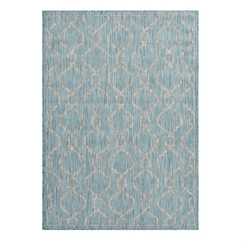 Aqua Geo Wave Indoor Outdoor Area Rug 5X7 At Home