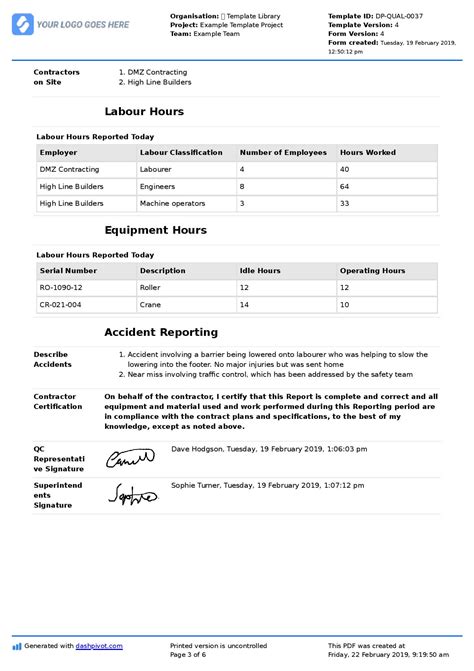 QA QC Report Template And Sample With Customisable Format