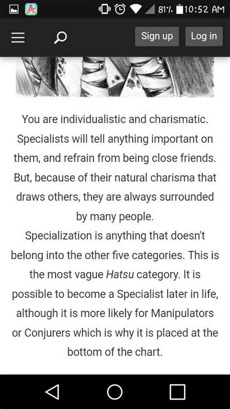 Specialist Nen Chart In Order To Have Very Powerful Abilities Without Highly Extensive And Harsh