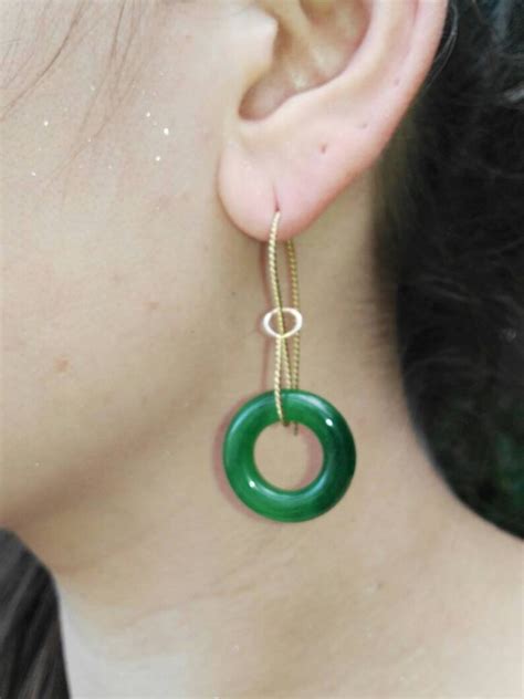 Green Hoop Jade Filigree Earrings Choker Necklace Pendant 925