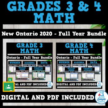 Grades Full Year Math Bundle Ontario New Curriculum