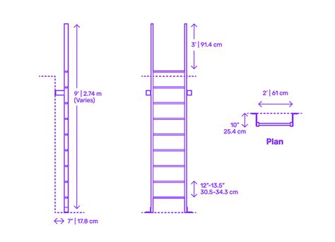 Access Ladder Vertical Dimensions Drawings Dimensions