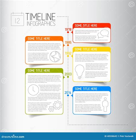 Infographic Timeline Report Template With Descriptive Bubbles Stock