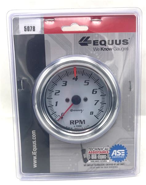 Equus Tachometer Gauge 5078 5000 Series 0 To 8000 Rpm 3 38 Electric