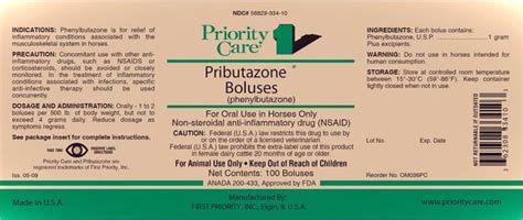 PRIBUTAZONE® BOLUSES : Veterinary Drug information, pets meds