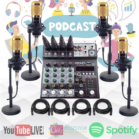 Jual Paket Podcast Untuk Orang Microphone Bm Taffstudio Plus Mixer