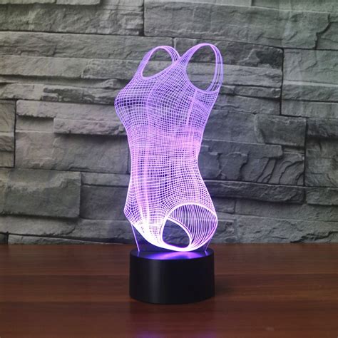 Swimsuit Black Base Creative 3D LED Decorative Night Light USB With