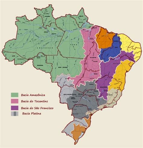 Hidrografia Do Brasil A Enciclopedia Livre Bacias Hidrograficas Mapa