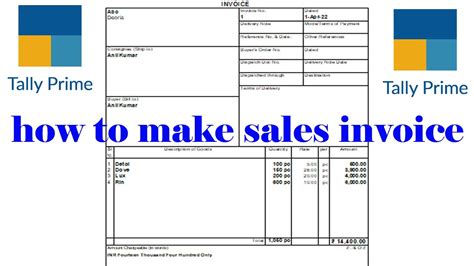 How To Create Sales Invoice In Tally Prime How To Enter Sales Bill In