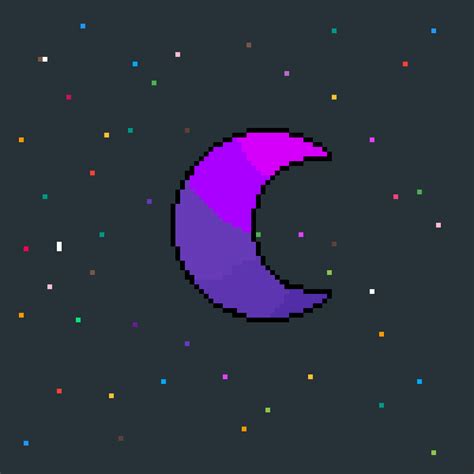 Pixilart - Alex's Purple Pixel Moon by Anonymous