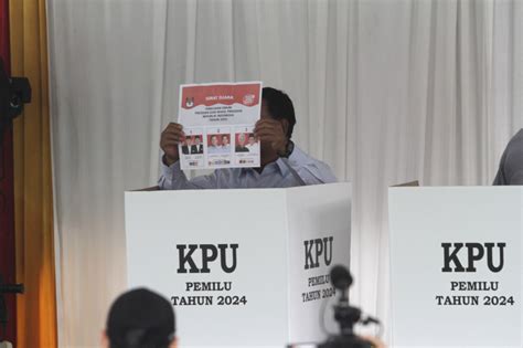 Prabowo Subianto Gunakan Hak Pilihnya Pada Pemilu 2024