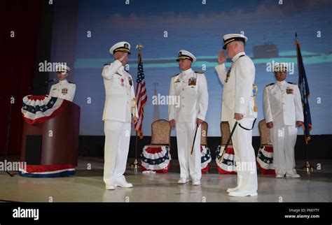 Capt Jeffrey Grimes Center Commander Submarine Squadron 15